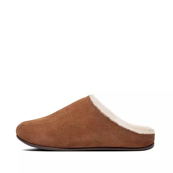 FitFlop Dámská Bačkory Hnědé - CHRISSIE Shearling Suede CZ-350719